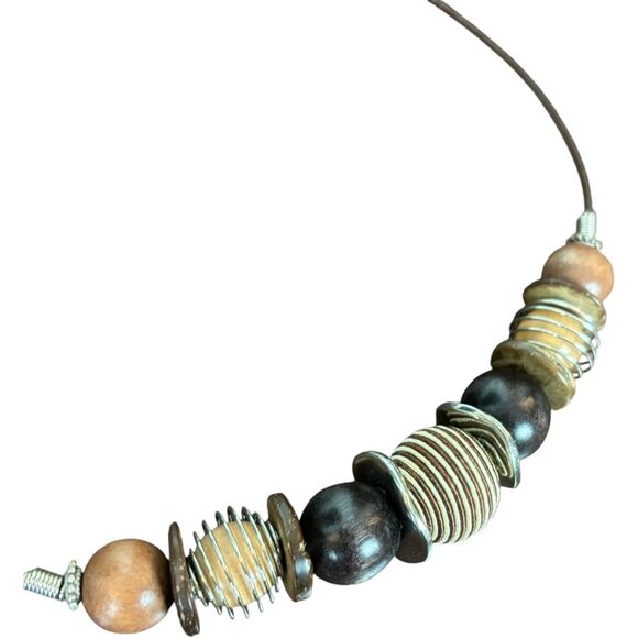 Baobab by Chameleon Creations African Chunky Wood Necklace - Picture 3 of 4